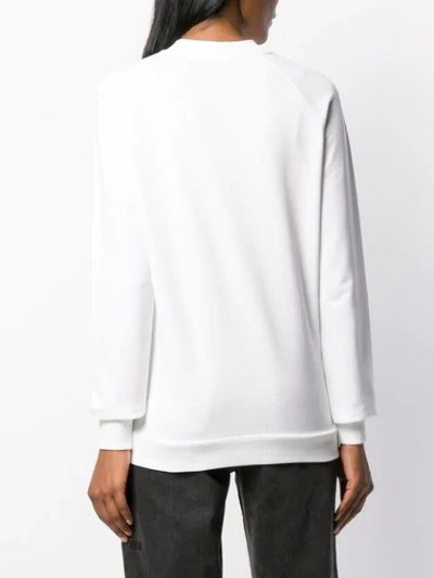 Shop Balmain Medallion Logo Sweatshirt In White