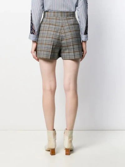 Shop Sandro Checked Pattern Shorts In Grey