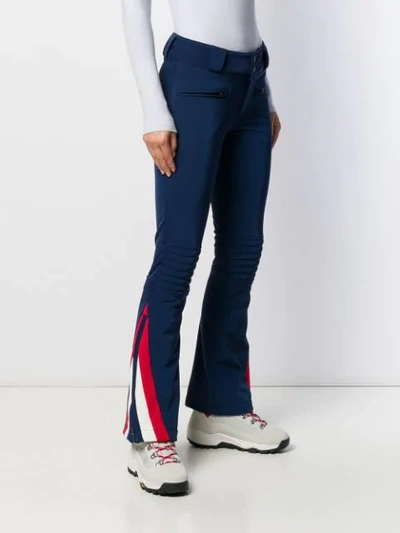 Shop Perfect Moment Chevron Flared Trousers In Blue
