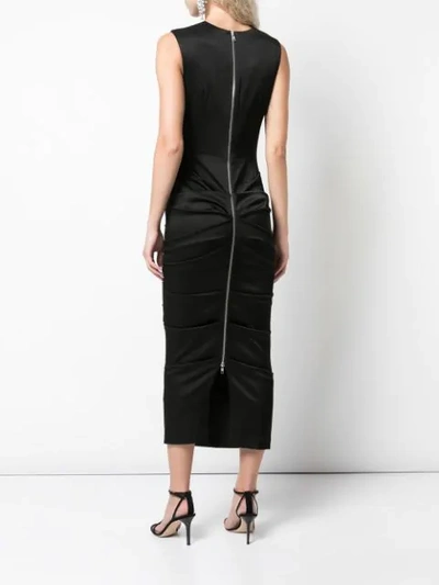 Shop Alex Perry Fitted Ruched Dress In Black