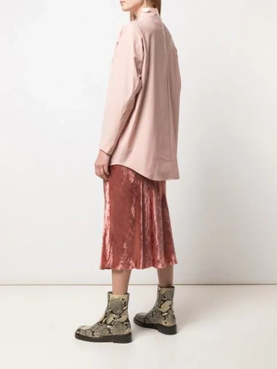 Shop Toga Funnel Neck Tunic Top In Pink