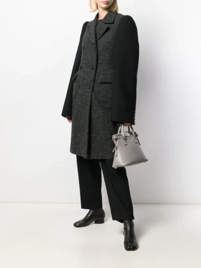 Shop Maison Margiela Contrast Sleeves Coat In Grey