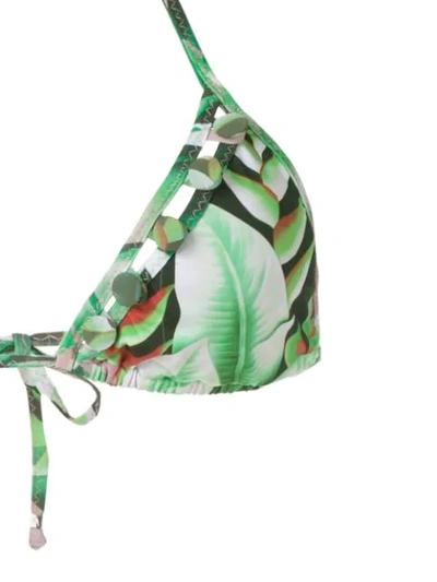 Amir Slama Printed Triangle Bikini Set In Green