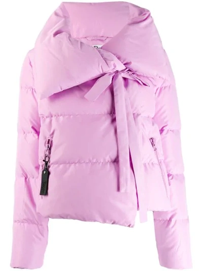 Shop Bacon Oversized Collar Down Jacket In Pink