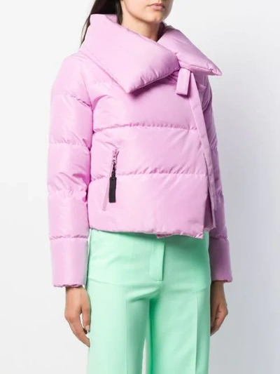 Shop Bacon Oversized Collar Down Jacket In Pink