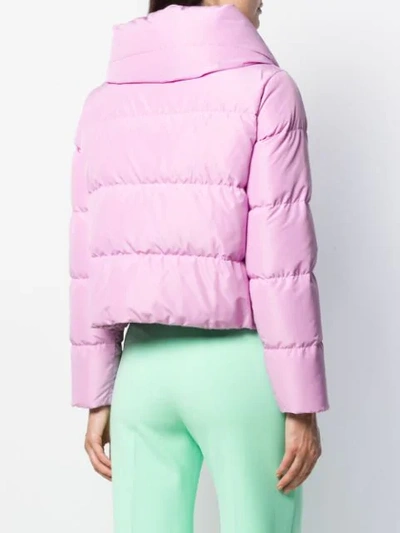 Shop Bacon Oversized Collar Down Jacket In Pink