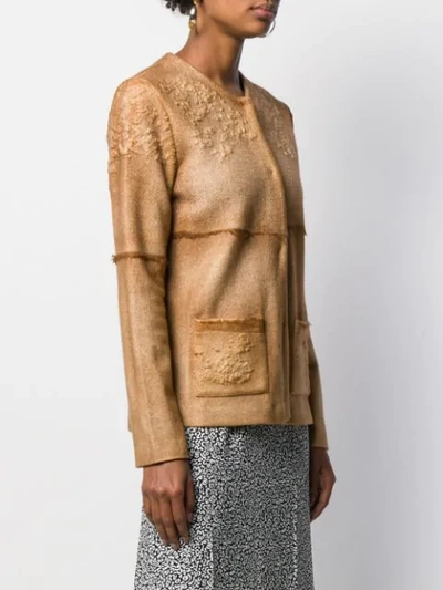 Shop Avant Toi Textured Buttoned Short Jacket In Brown