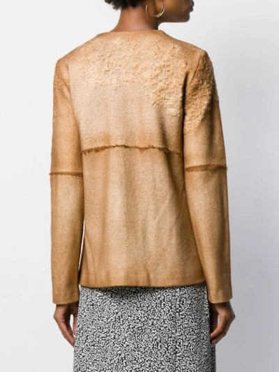 Shop Avant Toi Textured Buttoned Short Jacket In Brown