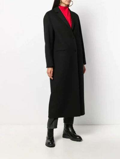 Shop Valentino Long Single-breasted Coat In Black