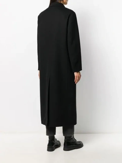 Shop Valentino Long Single-breasted Coat In Black