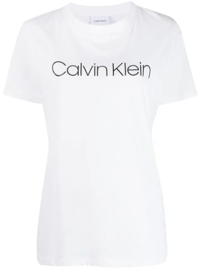 Shop Calvin Klein Logo Print T-shirt In White