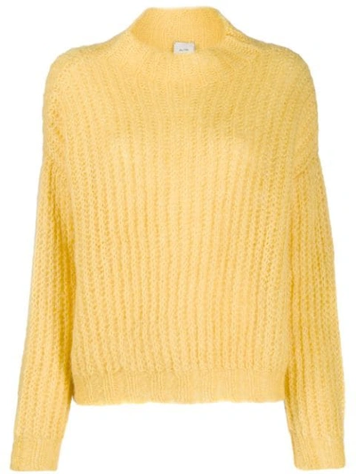Shop Alysi Chunky Knit Jumper In Yellow