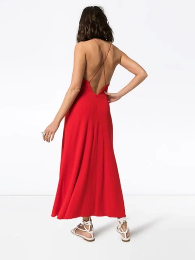 Shop Rosetta Getty Crossover Strap Maxi Dress In Red