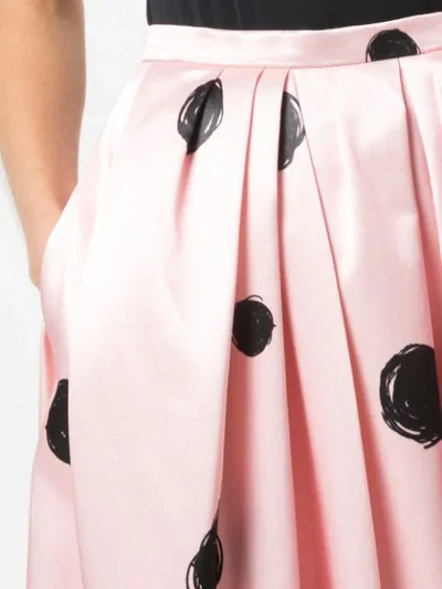Shop Christopher Kane Full Shape Polka Dot Print Skirt In Black & Pink