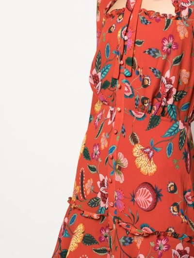 Shop Alexis Morgana Floral-print Mini Dress In Red ,multicolour