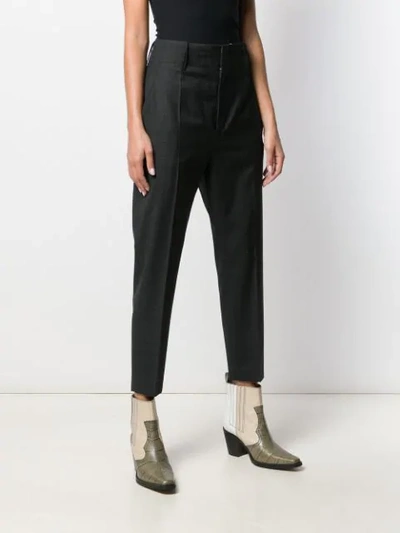 Shop Isabel Marant Étoile Tapered Cropped Trousers In Grey