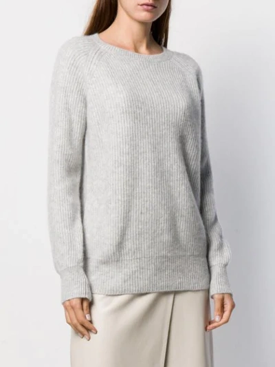 Shop Alyki Ribbed Knit Jumper In 31065 Grigio Chiaro