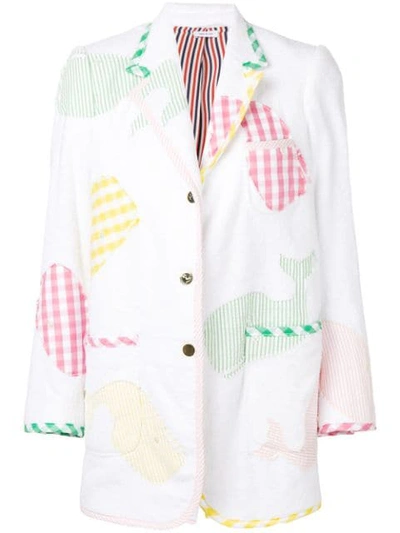 Shop Thom Browne Toweling Oversized Sack Jacket In White