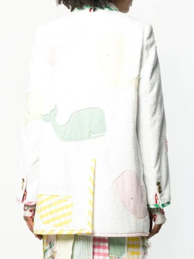 Shop Thom Browne Toweling Oversized Sack Jacket In White