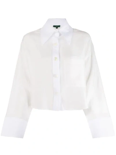 Shop Jejia Boxy Cropped Shirt In White