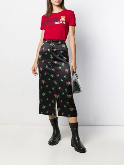 Shop Moschino Printed Bear Logo T In Red