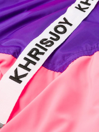 Shop Khrisjoy Colour Block Oversized Puffer Jacket In Pink