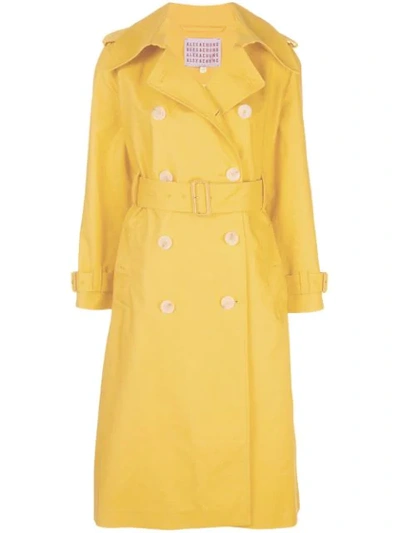 Shop Alexa Chung Mid-length Trench Coat In Yellow