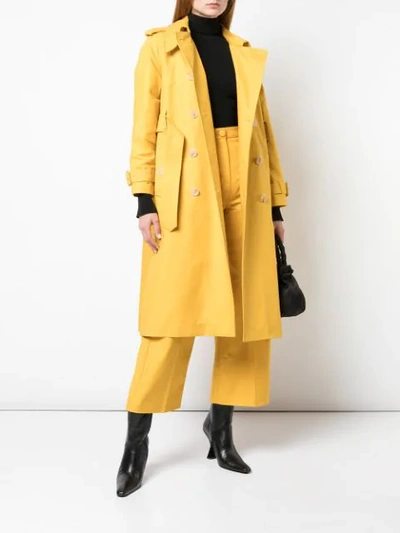 Shop Alexa Chung Mid-length Trench Coat In Yellow