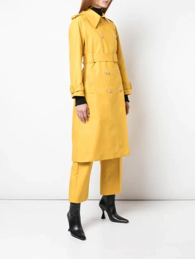 Shop Alexa Chung Mid-length Trench Coat In Yellow