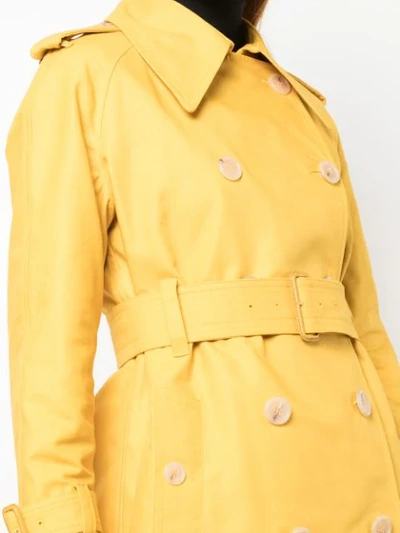 Shop Alexa Chung Mid-length Trench Coat In Yellow
