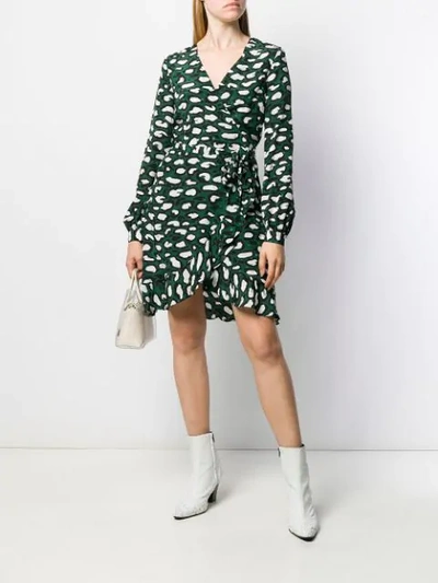 Shop Essentiel Antwerp Leopard Print Dress In T2bl Green