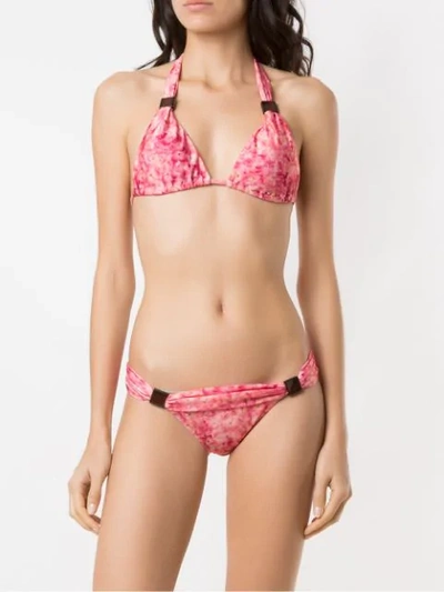 Shop Adriana Degreas Printed Triangle Bikini Set In Pink