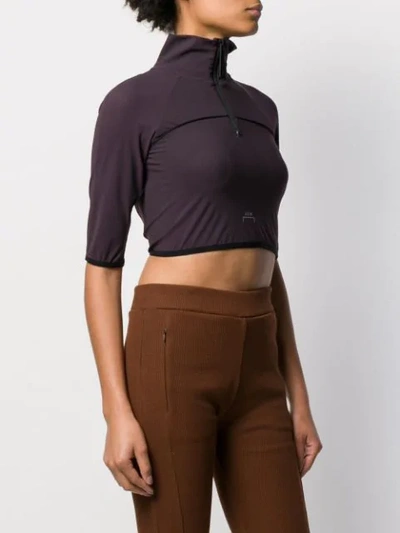 Shop A-cold-wall* Piping Logo Crop Top In Purple