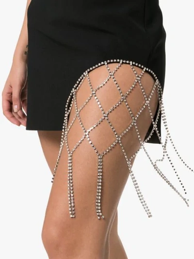 AREA HIGH-WAIST CRYSTAL EMBELLISHED MINI-SKIRT - 黑色