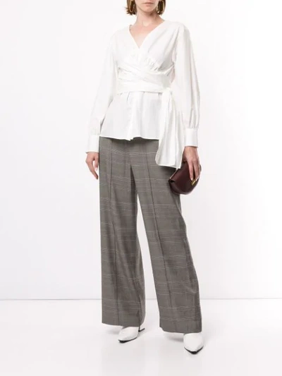 Shop Muller Of Yoshiokubo Ruched Design Blouse In White