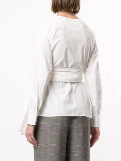 Shop Muller Of Yoshiokubo Ruched Design Blouse In White