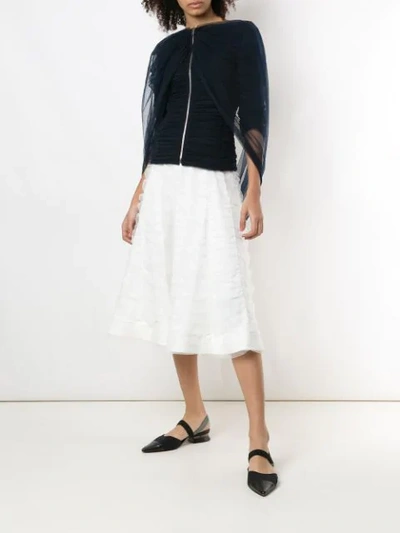 Shop Gloria Coelho Flared Drape Skirt In White