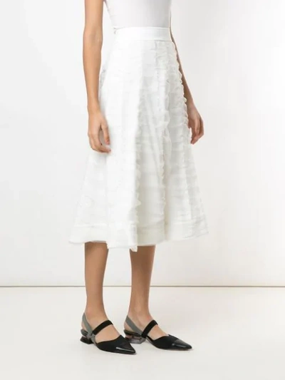 Shop Gloria Coelho Flared Drape Skirt In White