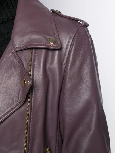 Shop Arma Zip-up Biker Jacket In Purple