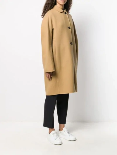 Shop Jil Sander Oversized Single-breasted Coat In Neutrals