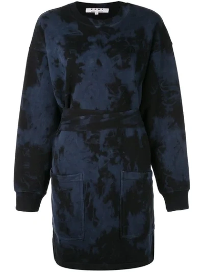 Shop Proenza Schouler Pswl Ink Blotch Sweatshirt Dress In Blue ,black