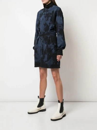 Shop Proenza Schouler Pswl Ink Blotch Sweatshirt Dress In Blue ,black