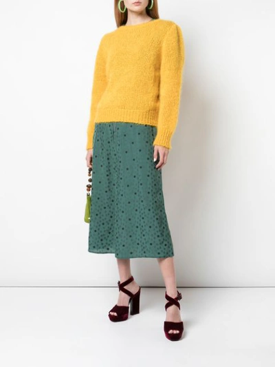 Shop Alexa Chung Brushed Wool Sweater In Yellow