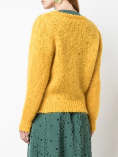 Shop Alexa Chung Brushed Wool Sweater In Yellow