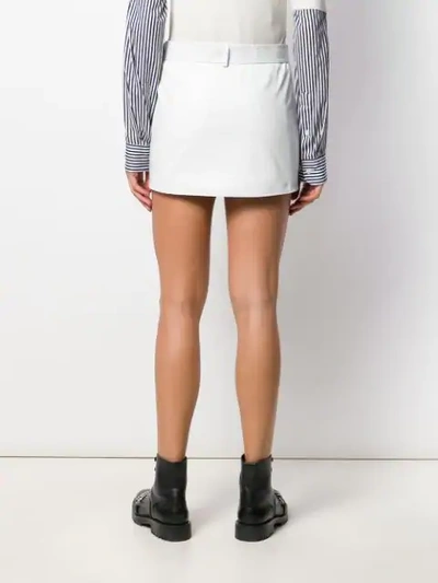 Shop Manokhi Biker Belted Mini Skirt In White