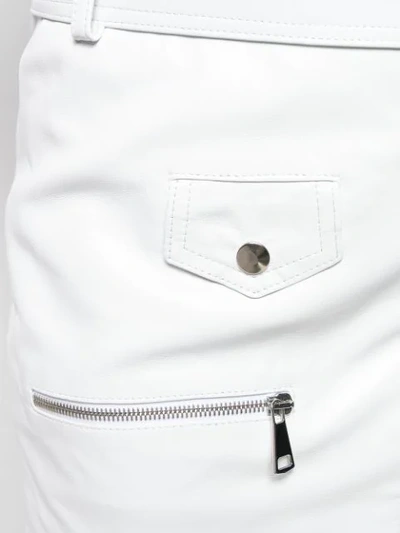 Shop Manokhi Biker Belted Mini Skirt In White