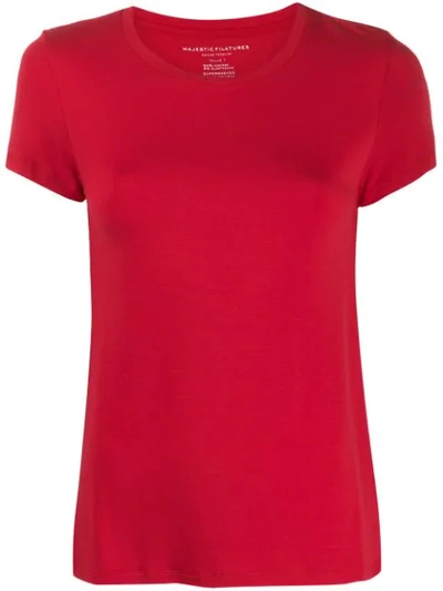 Shop Majestic Round Neck T-shirt In Red