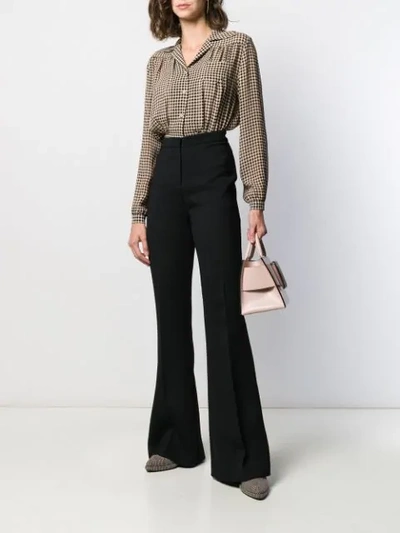 Shop Pinko High Waisted Flared Trousers In Black