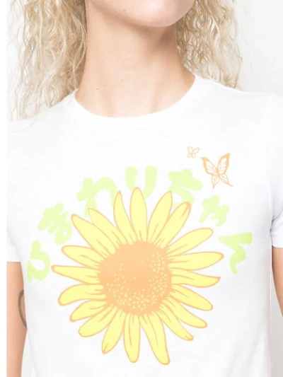Shop Callipygian Flower Baby Fitted T-shirt In White