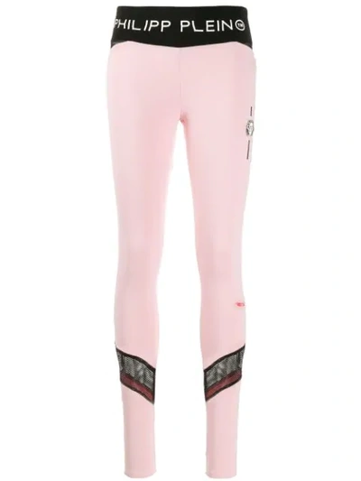 Shop Philipp Plein Logo Leggings In Pink